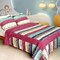 Full/Queen Cotton Quilt Set 3-Piece Vermicelli Quilted Stripes 90x98